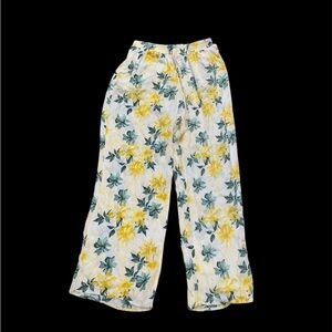 Riley & James Floral Sheer Straight Leg Pants Beach Swim Cover Up Large